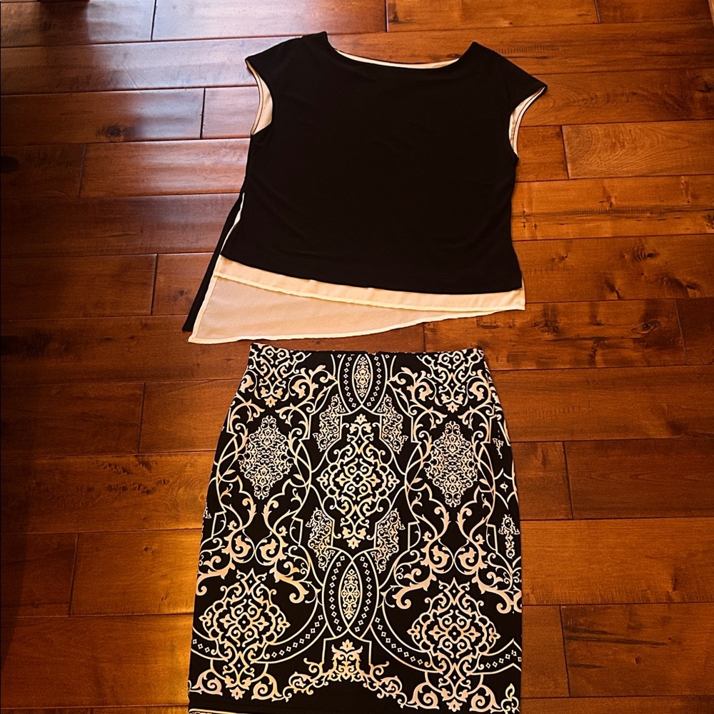 WHBM Skirt and Blouse